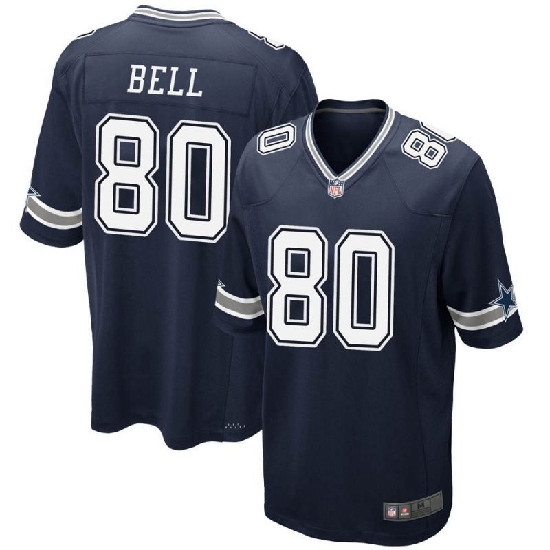2020 Nike NFL Youth Dallas Cowboys 80 Blake Bell Navy Game Team Color Jersey
